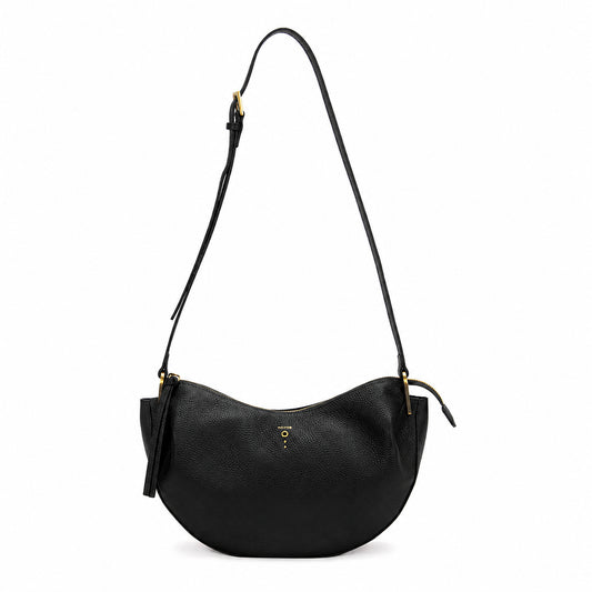 BORSA AGAVE MEZZA LUNA MARTELLATO BLACK NO:RAE