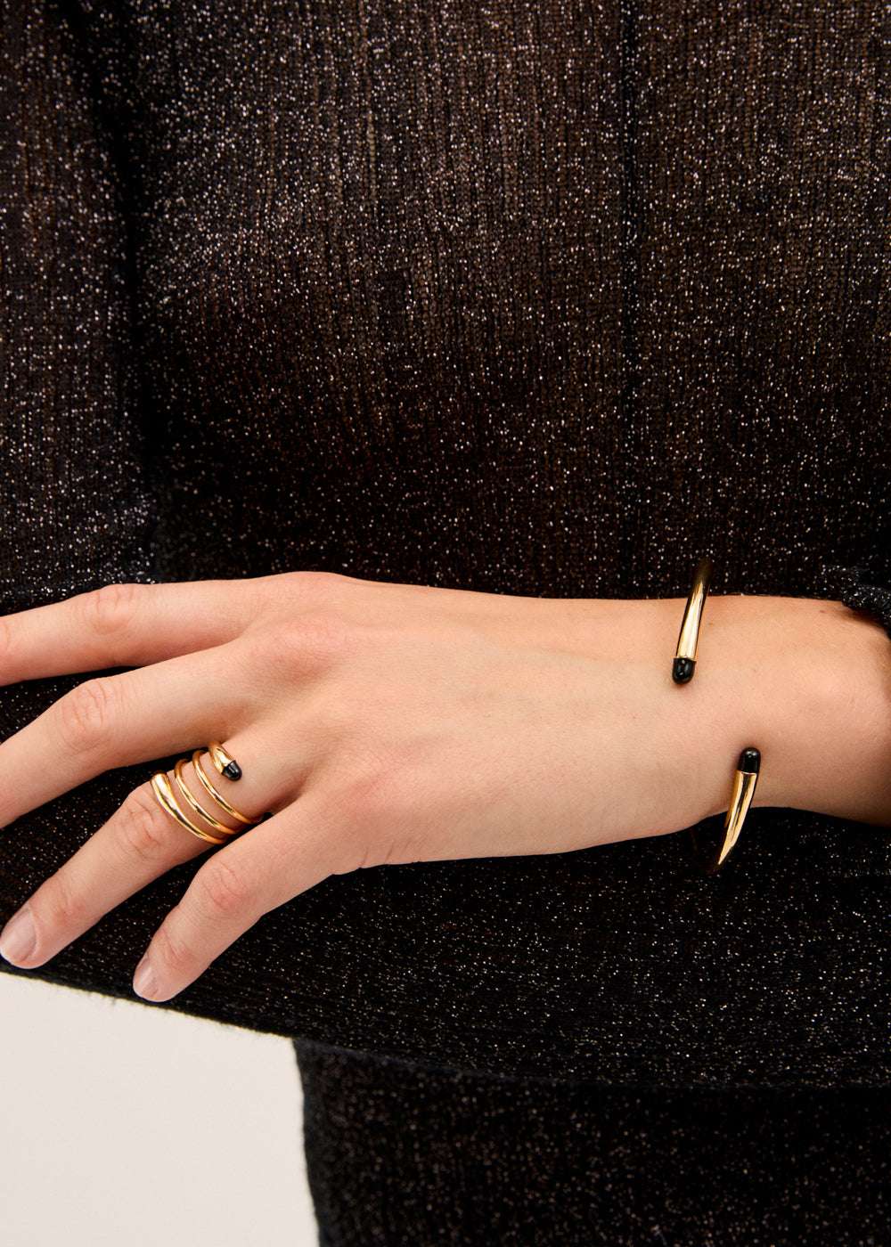 BRACCIALE IRREGOLARE ORO\NERO NALÍ