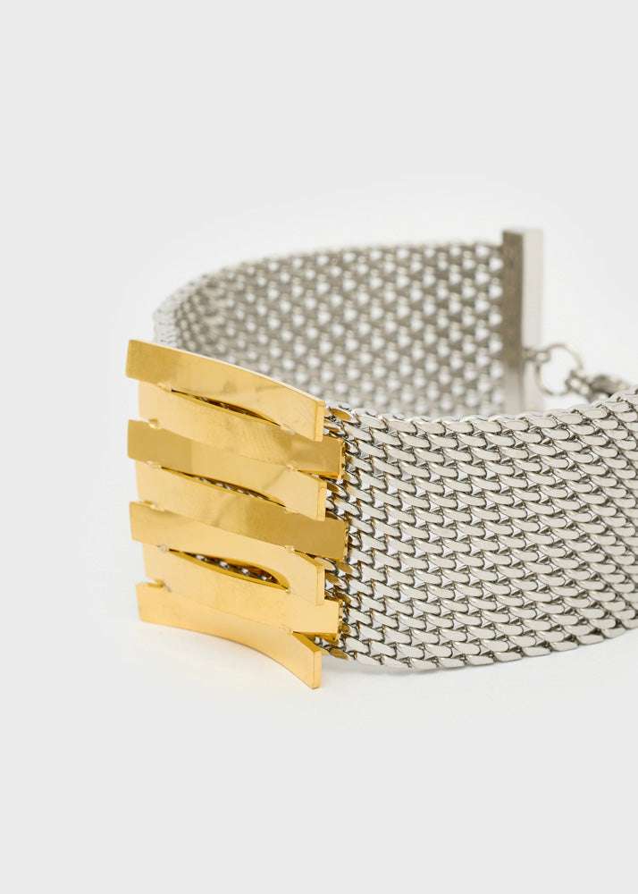 BRACCIALE MESH CON DETTAGLI ORO/ARGENTO NALÍ