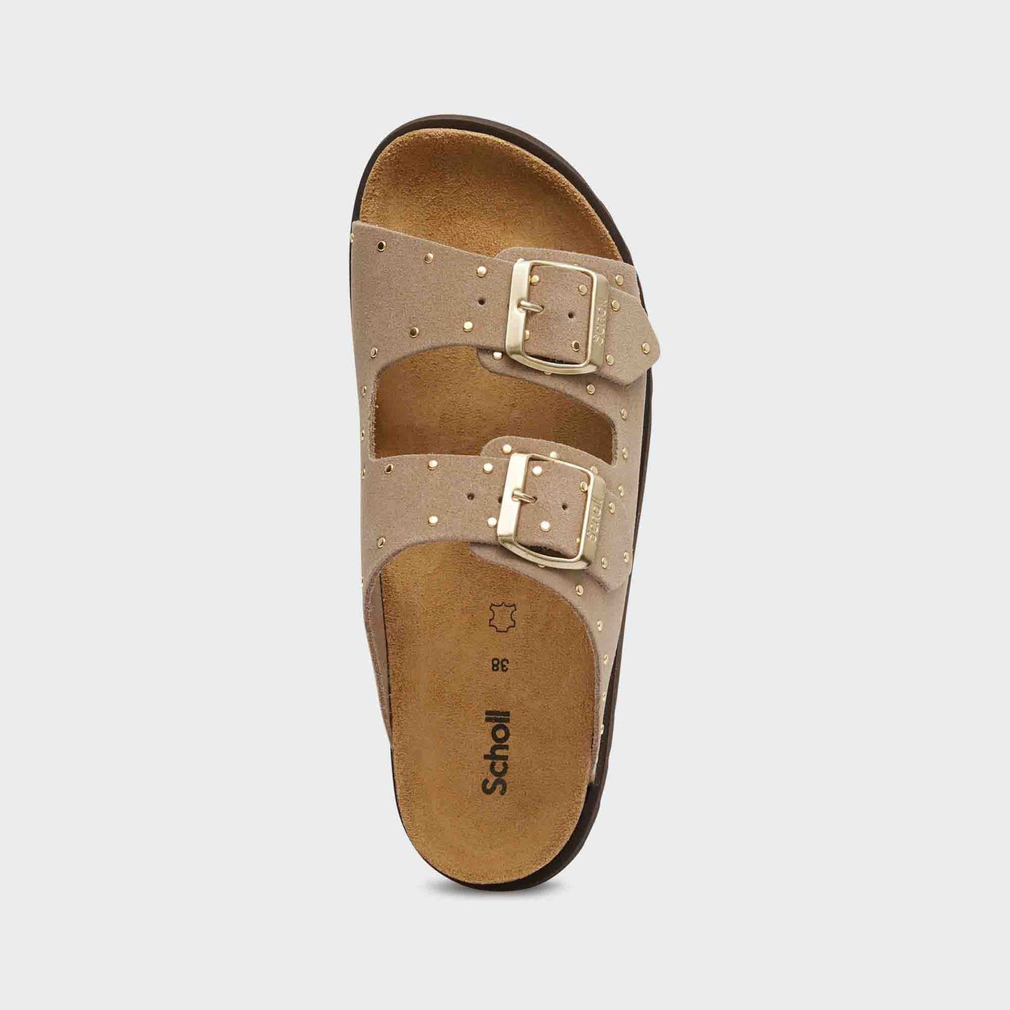 SANDALO BEATRIZ DARK BEIGE BORCHIE ORO SCHOLL