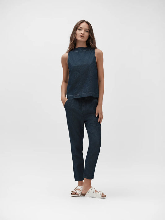 PANTALONE IN CHAMBRAY CON COULISSE WHITE WISE