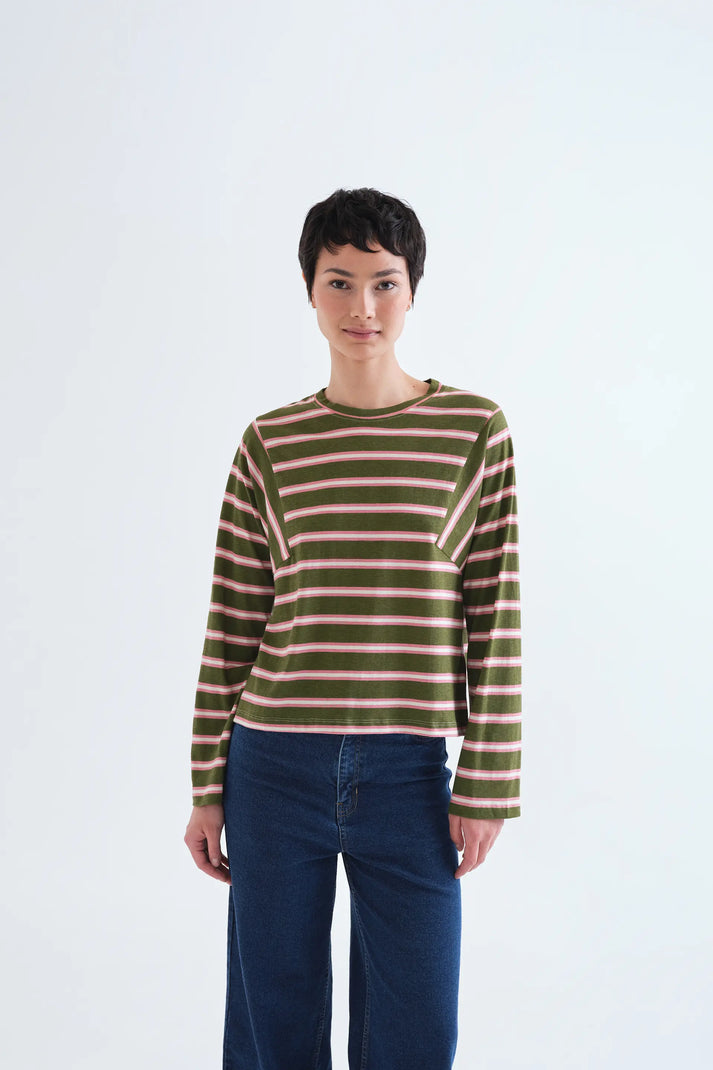 T-SHIRT 100% COTONE CON STAMPA A RIGHE ABERDEEN 63C/42006 COMPANIA FANTASTICA