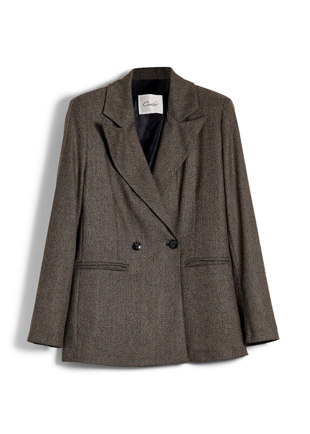 BLAZER DOPPIO PETTO SPIGATO CAMMELLO CROCHÈ