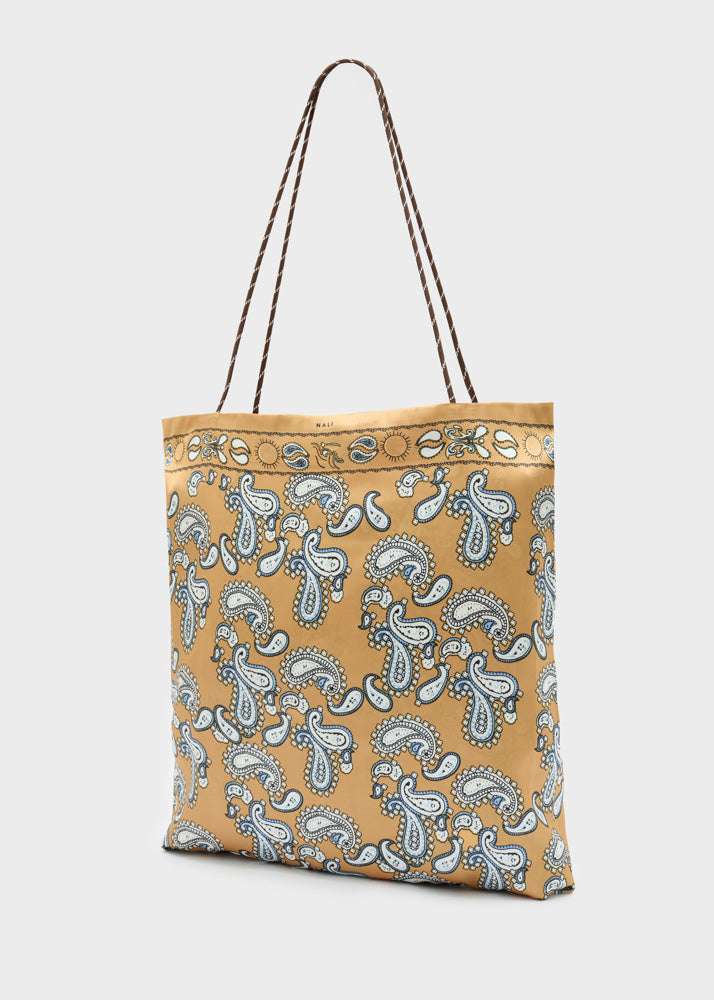 BORSA PEONY BANDANA STAMPA PAISLEY OCRA NALÌ