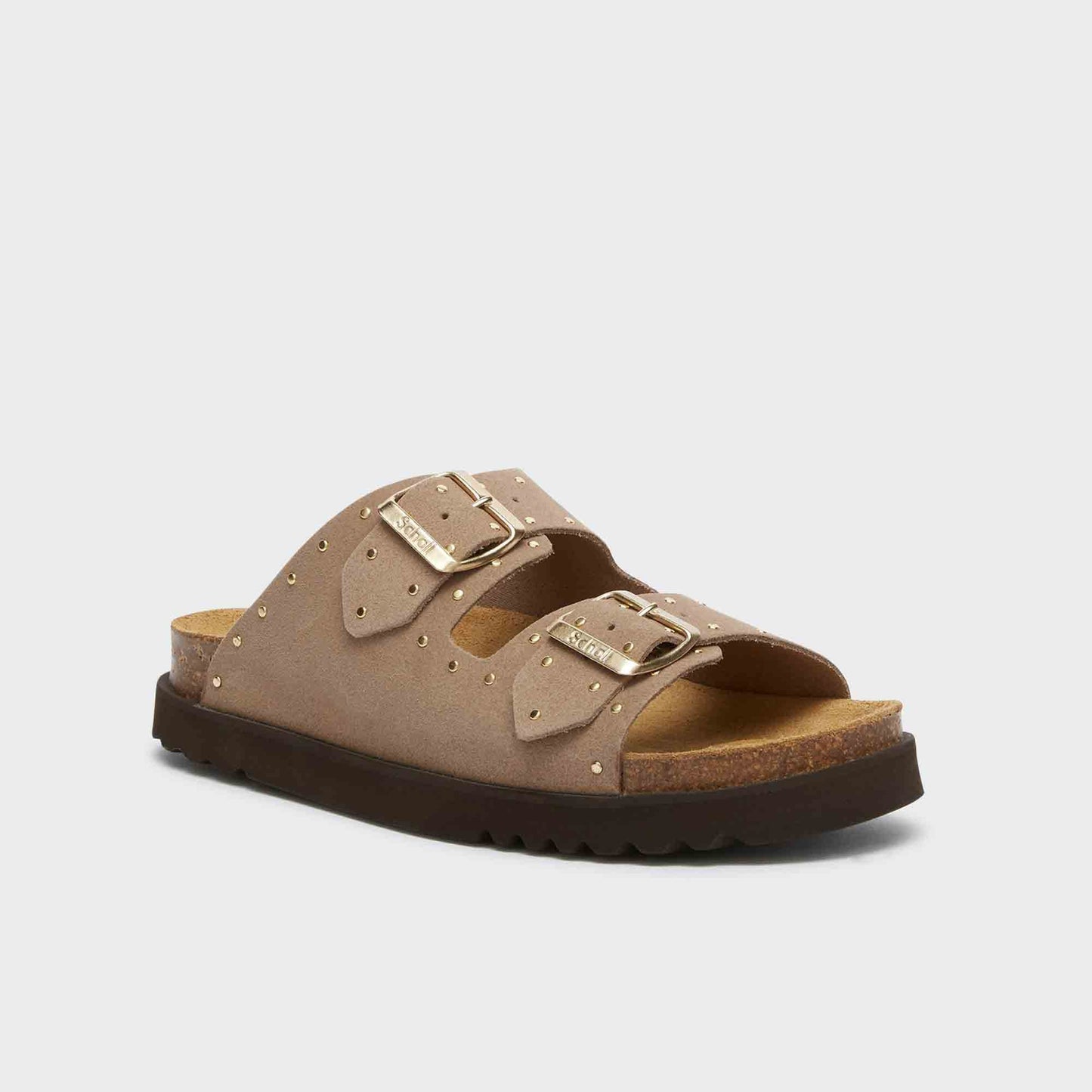 SANDALO BEATRIZ DARK BEIGE BORCHIE ORO SCHOLL