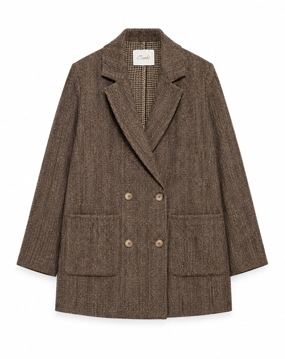 CAPPOTTO MICRO CHECK MORO CROCHÈ