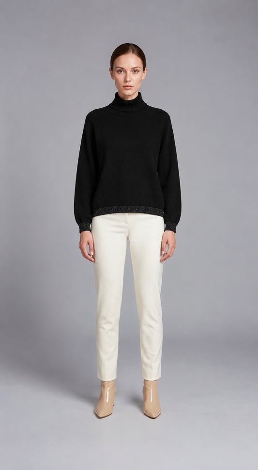 DOLCEVITA MISTO CASHMERE NERO CROCHÈ