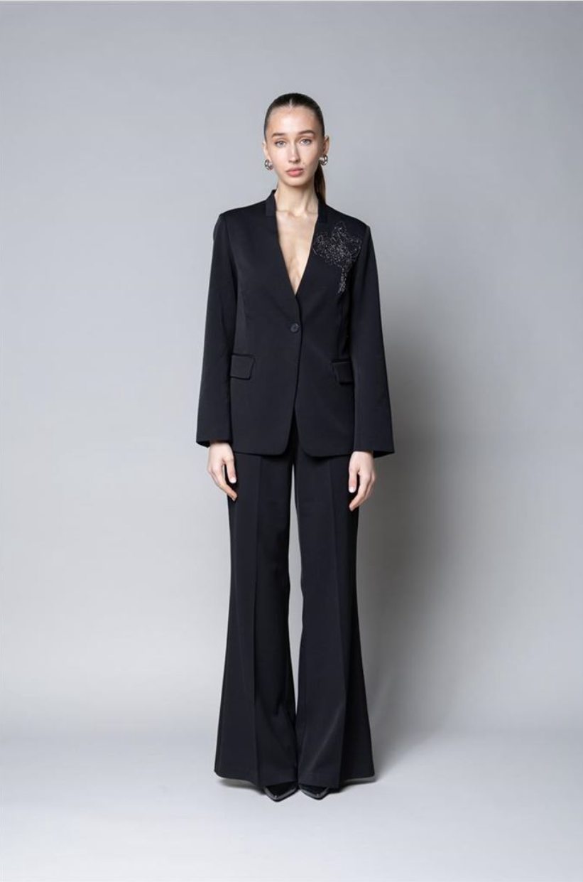 PANTALONE FLAIR NERO KAOS