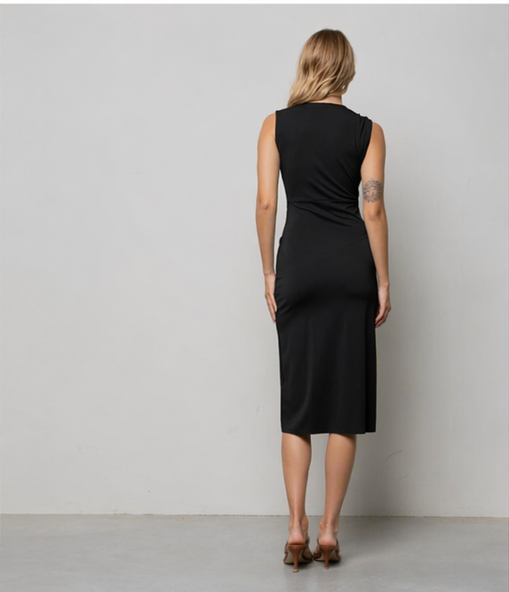ABITO MIDI INCROCIATO DI JERSEY CON PIERCING KAOS