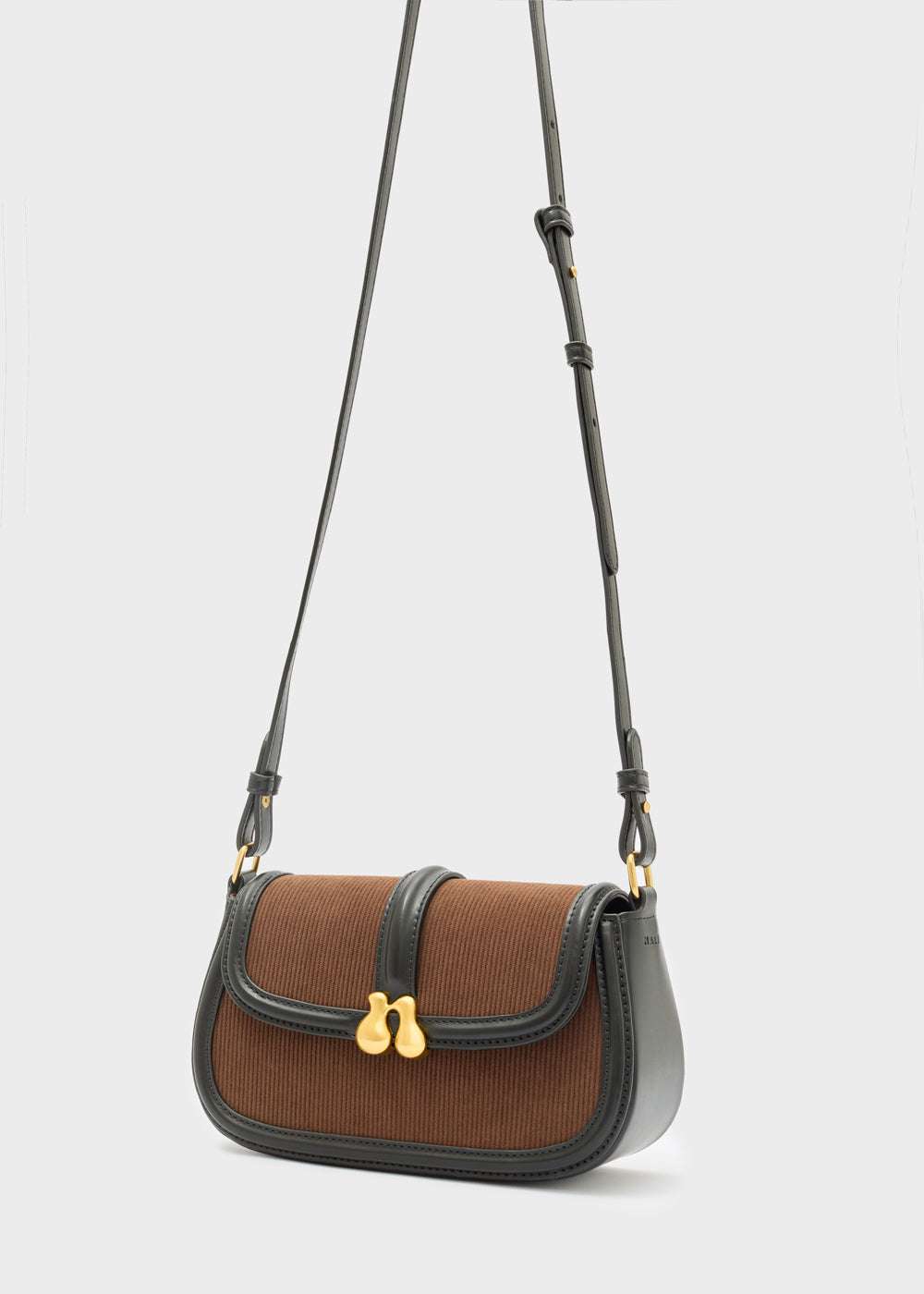 BORSA BOBBY A SPALLA VELLUTO MARRONE NALÌ