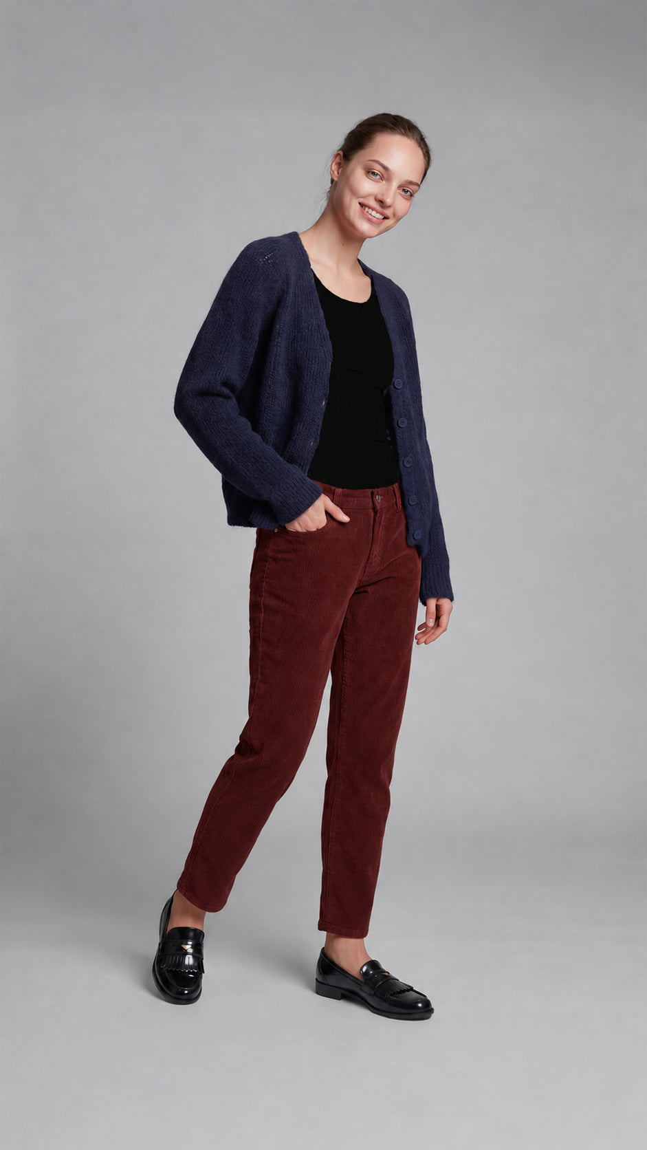PANTALONE BOY FIT  VELLUTO 500 RIGHE ARABICA CROCHÈ