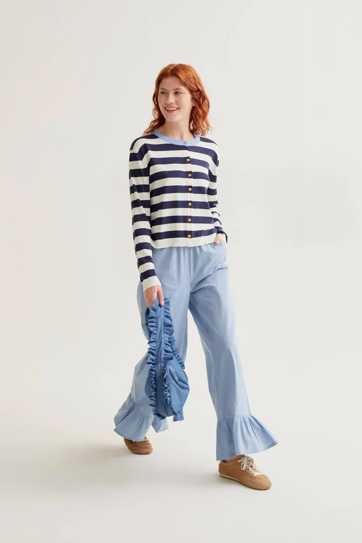 CARDIGAN RIGHE BIANCO BLU COMPANIA FANTASTICA