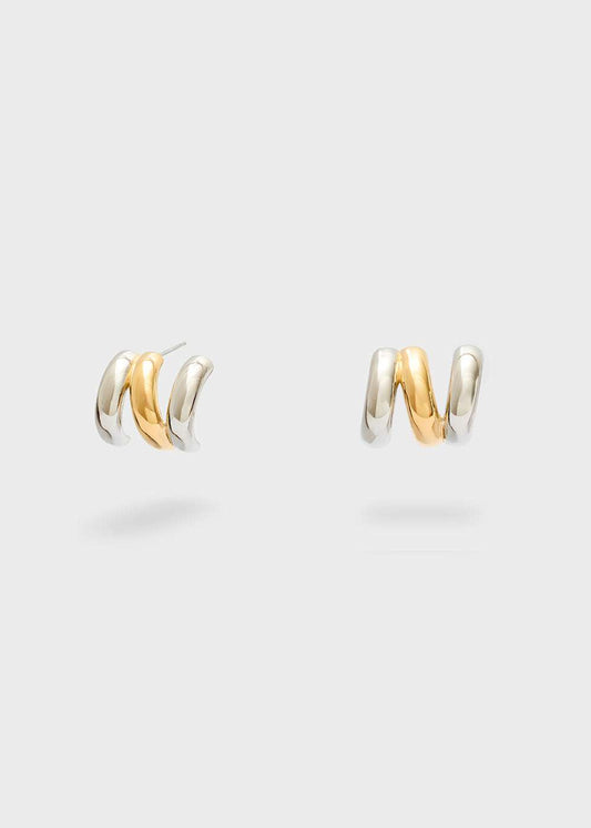 ORECCHINI SEMICERCHI ACC. INO. ORO/ARGENTO NALÍ