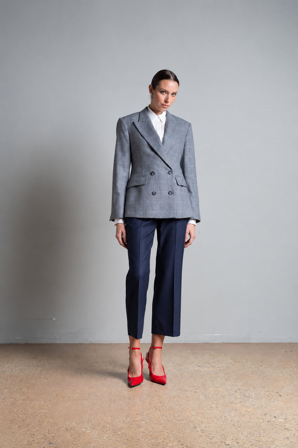PANTALONI DI FLANELLA A GAMBA DRITTA BLU NOTTE ICONA