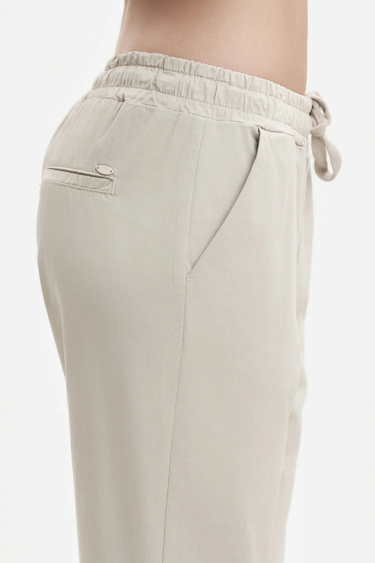 PANTALONI CON COULISSE IN GABARDINA WHITE WISE