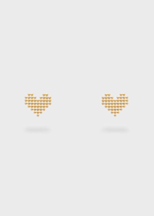 ORECCHINI CUORE PIXEL ORO NALÌ
