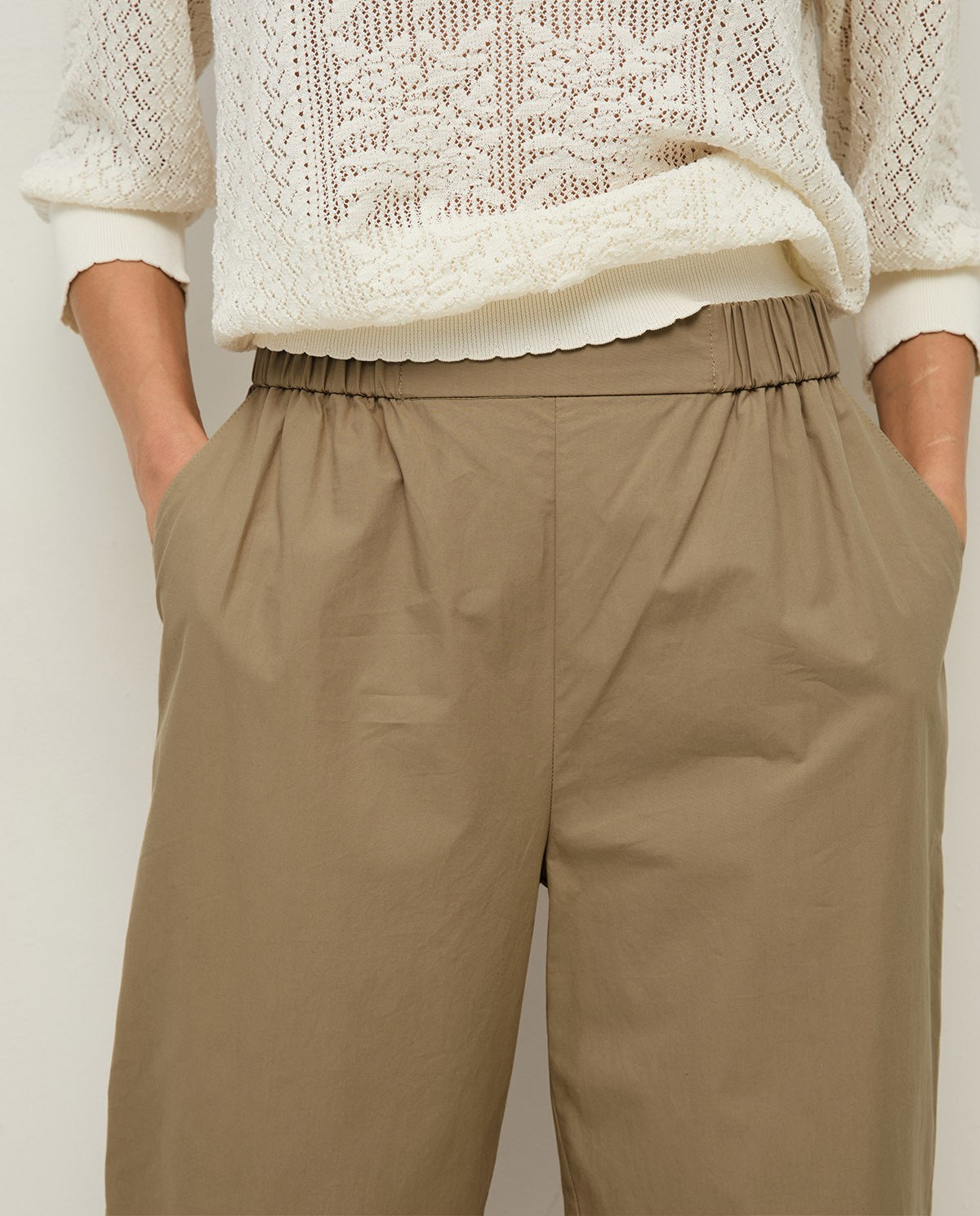 PANTALONI DRITTI IN POPELINE COLONIALE YERSE