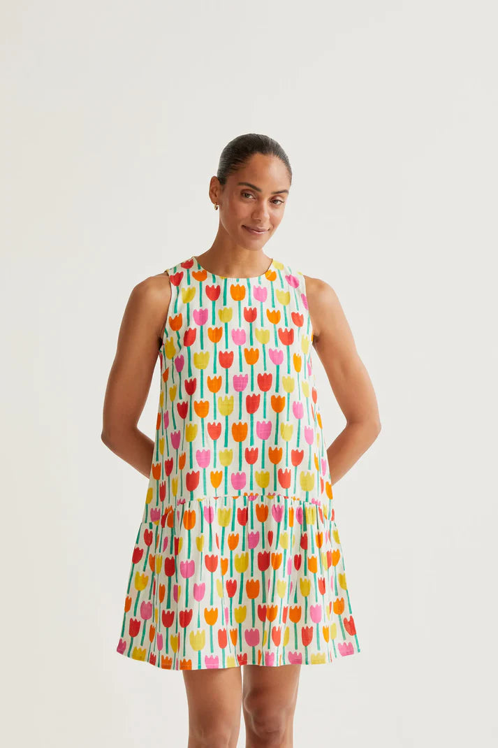 ABITO CORTO STAMPA TULIPANI COMPANIA FANTASTICA