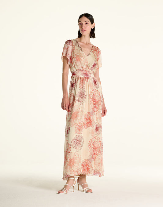 ABITO FIORI CHIFFON CORCHÈ