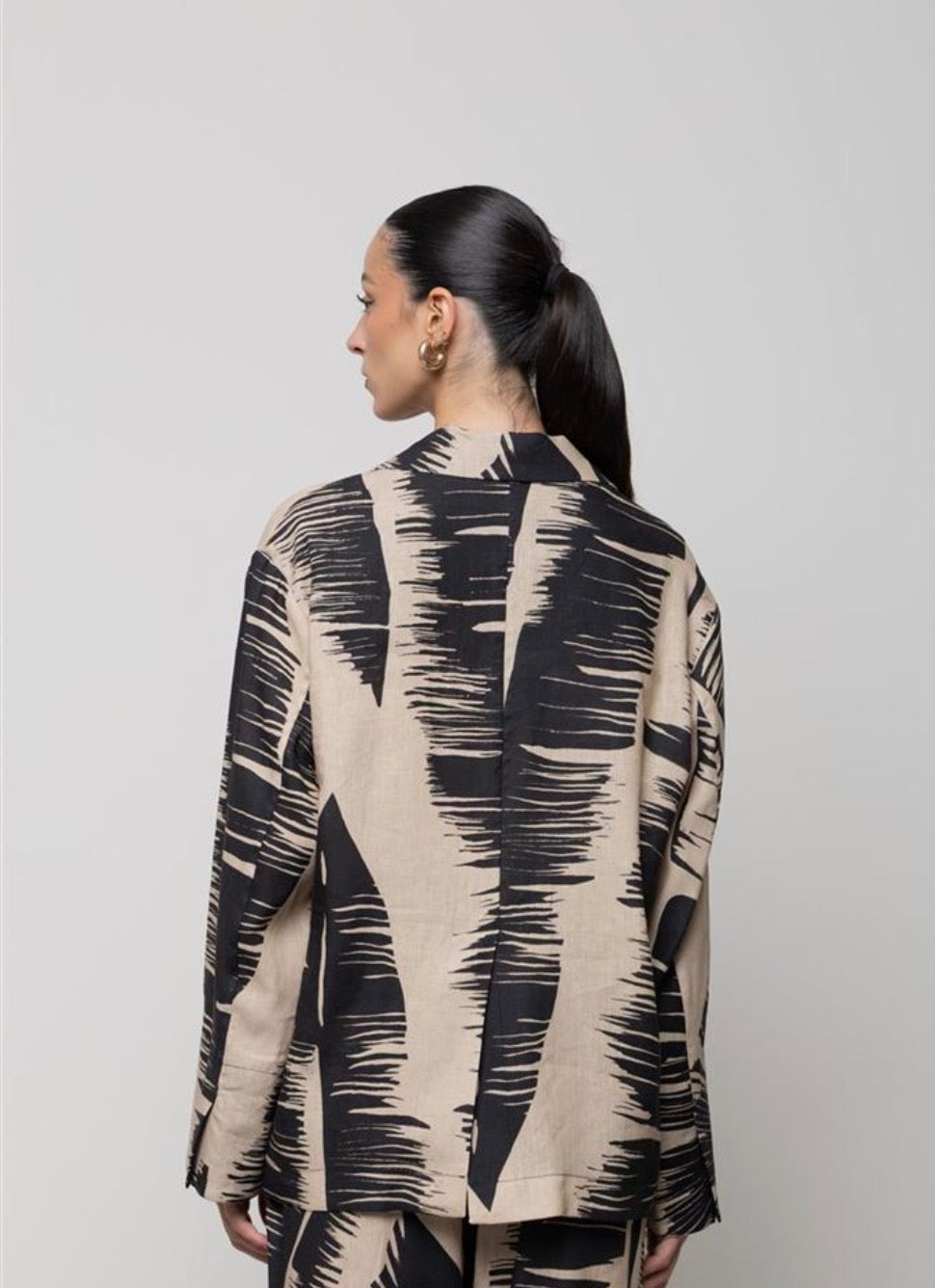 Blazer raso  Stampa Palm-Abstract ICONA