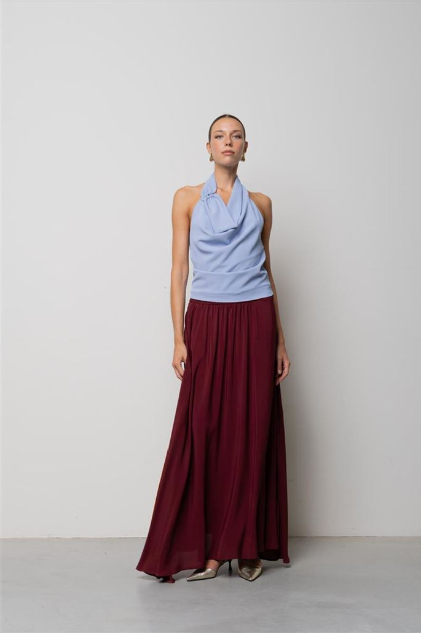 GONNA DI VOLUME DI CREPE DE CHINE CON ELASTICO KAOS