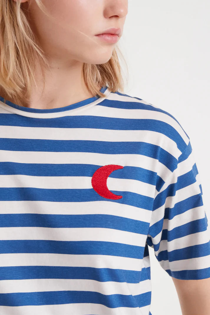 T-SHIRT RIGHE BLU LUNA COMPANIA FANTASTICA