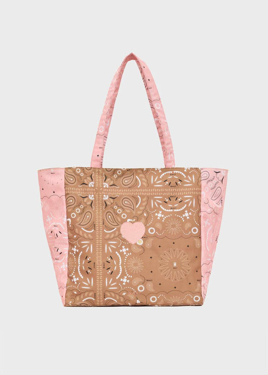 SHOPPER BANDANA IN NYLON ROSA/MARRONE NALÌ