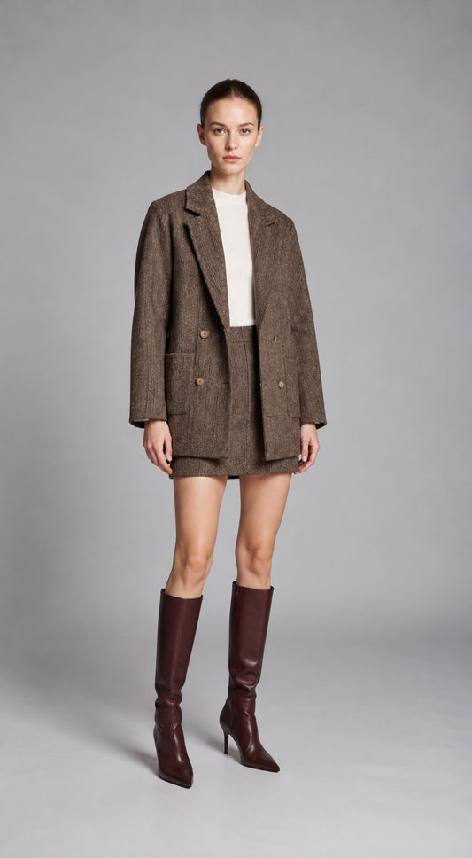 CAPPOTTO MICRO CHECK MORO CROCHÈ