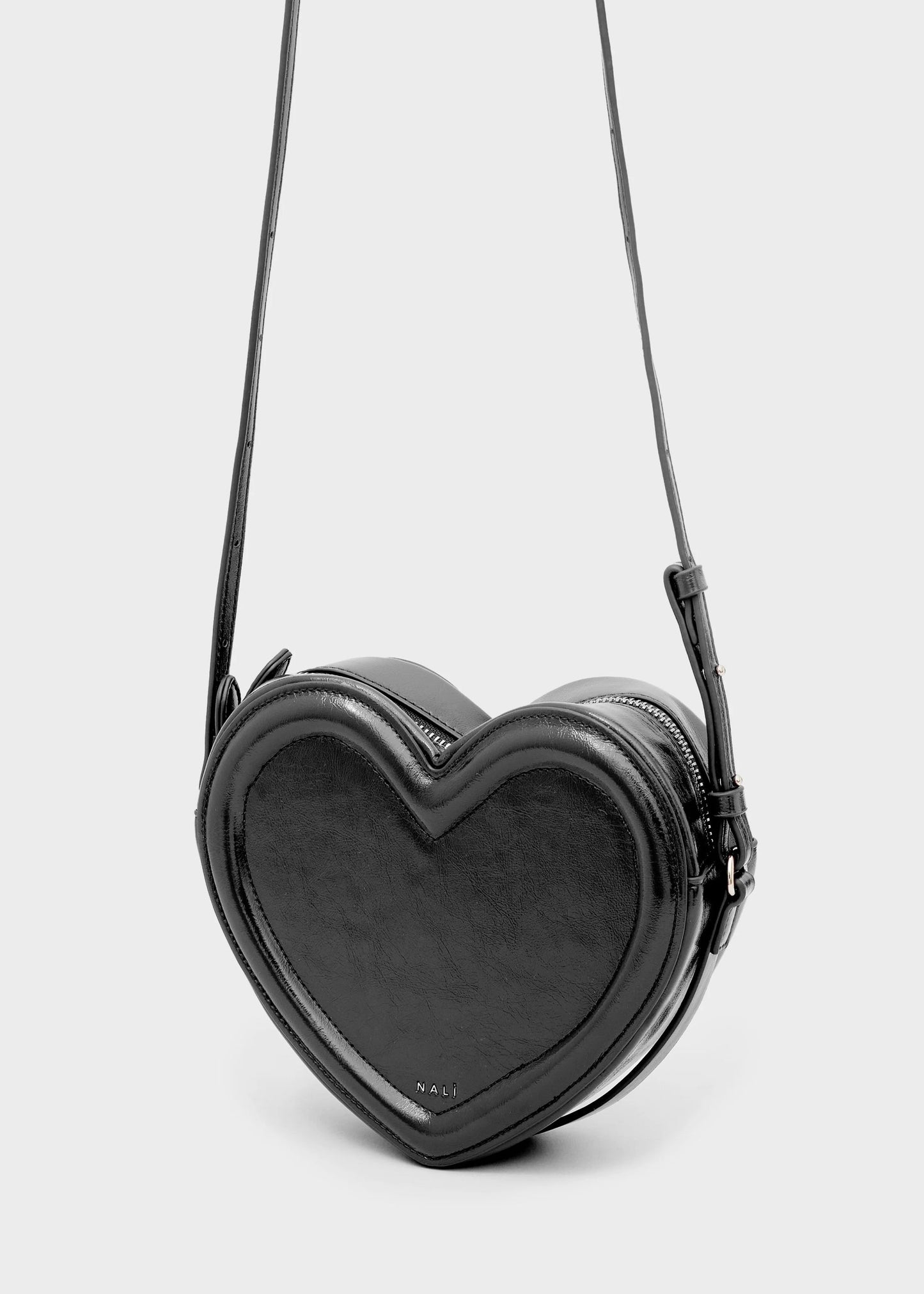 BORSA HEART RIGIDA CON TRACOLLA NERO NALÍ