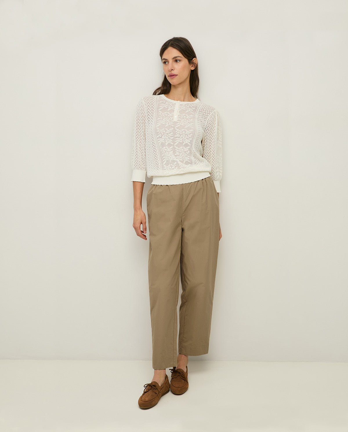 PANTALONI DRITTI IN POPELINE COLONIALE YERSE