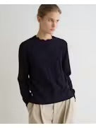 MAGLIONE GIROCOLLO BLU NAVY CON DETTAGLI A CONTRASTO GRANATA 45513-255  YERSE