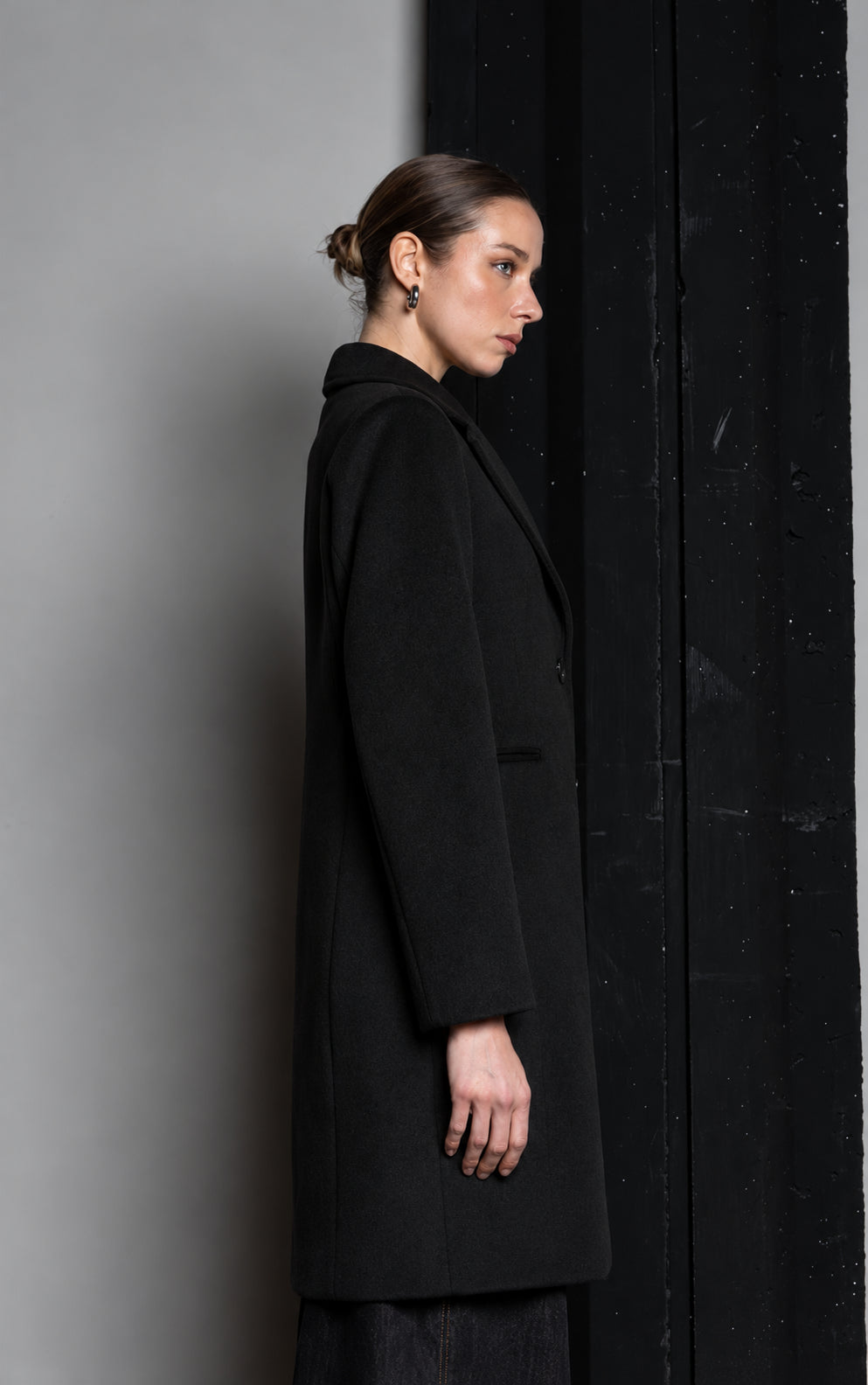 CAPPOTTO MONOPETTOPETTO A DUE BOTTONI NERO KAOS JEANS