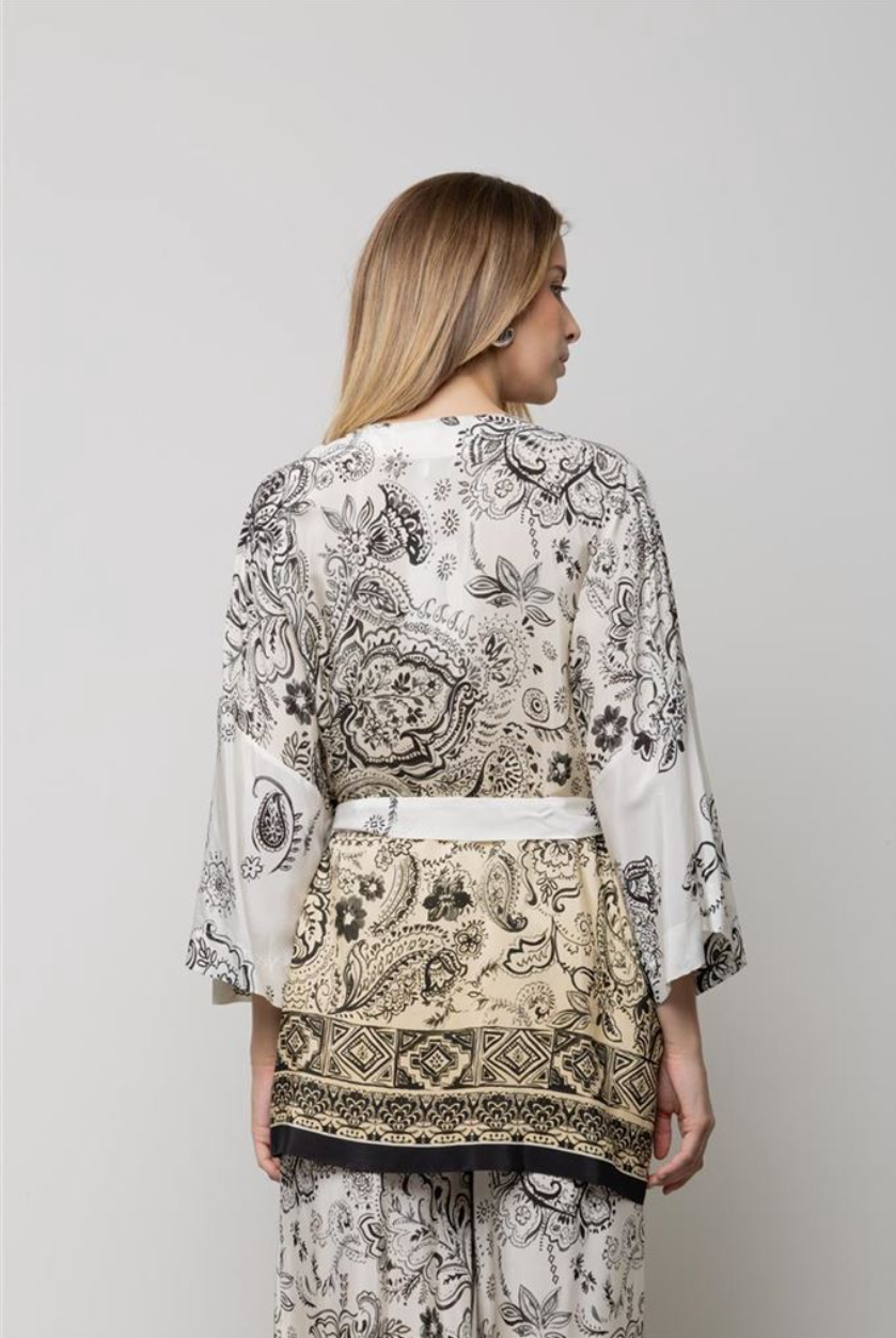 KIMONO IN HABOTAY CON STAMPA CACHEMIRE DEGRADE’ KAOS