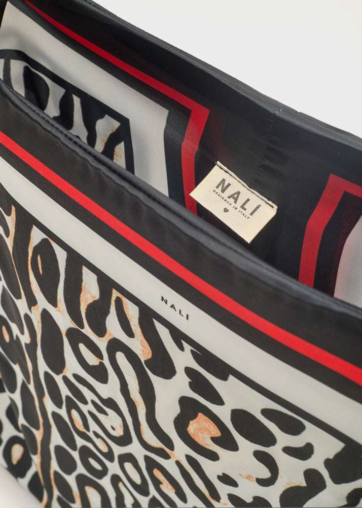 BORSA AMY BANDANA STAMPA LEOPARDATA NERO NALÌ