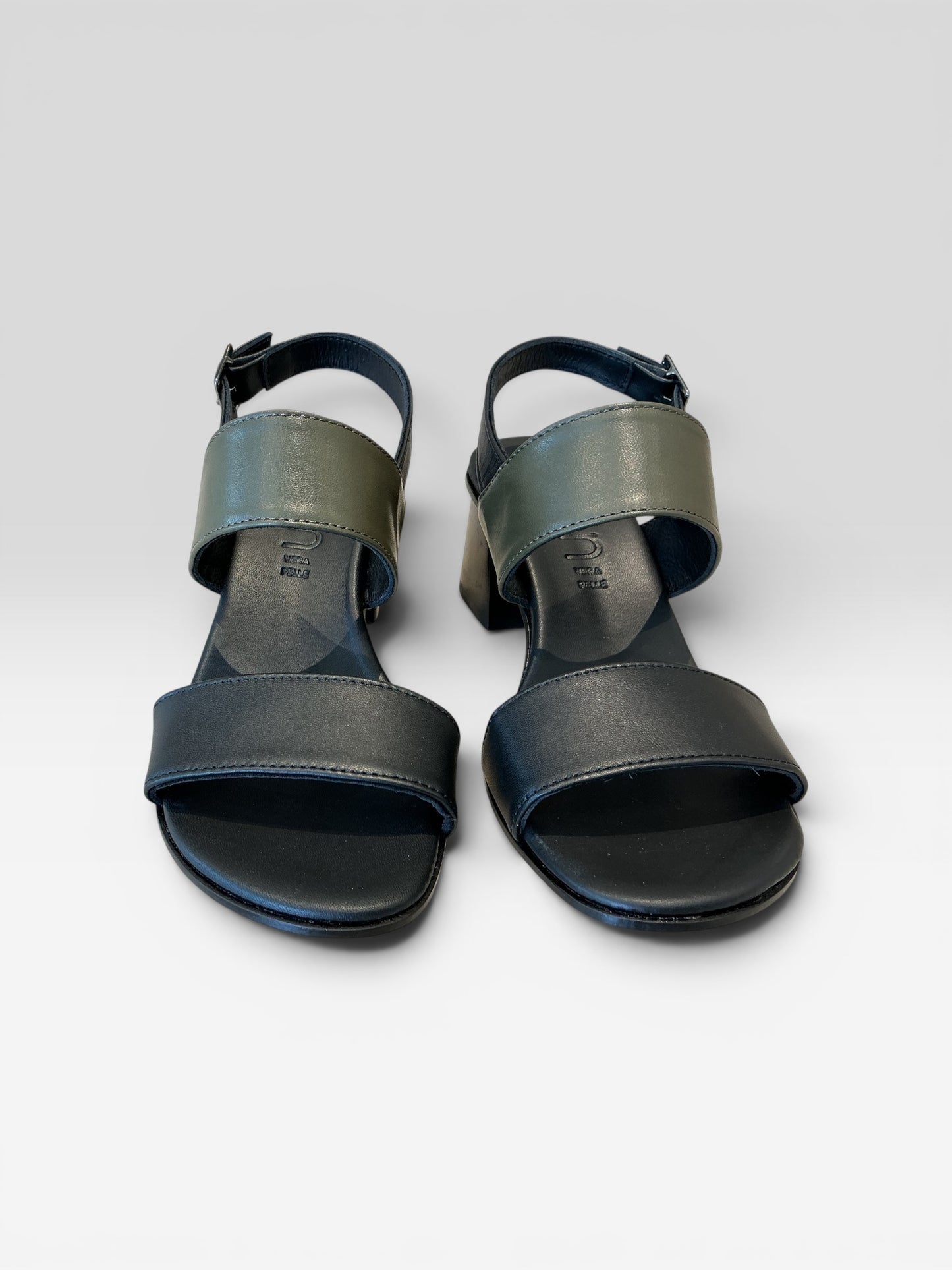 SANDALO VIOLA  BICOLORE NERO-VERDE OLIVA JOANN