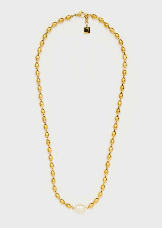 COLLANA GIROCOLLO CON  DETTAGLIO PERLA ORO NALÍ