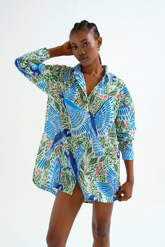 CAMICIA STAMPA PAPPAGALLO COMPANIA FANTASTICA