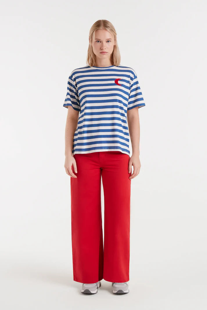 T-SHIRT RIGHE BLU LUNA COMPANIA FANTASTICA