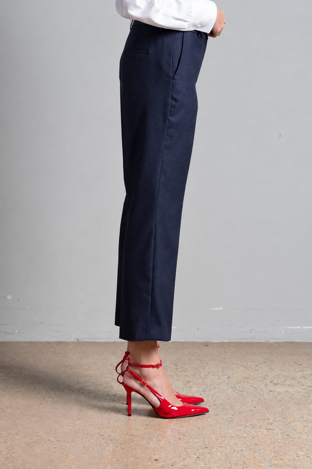 PANTALONI DI FLANELLA A GAMBA DRITTA BLU NOTTE ICONA
