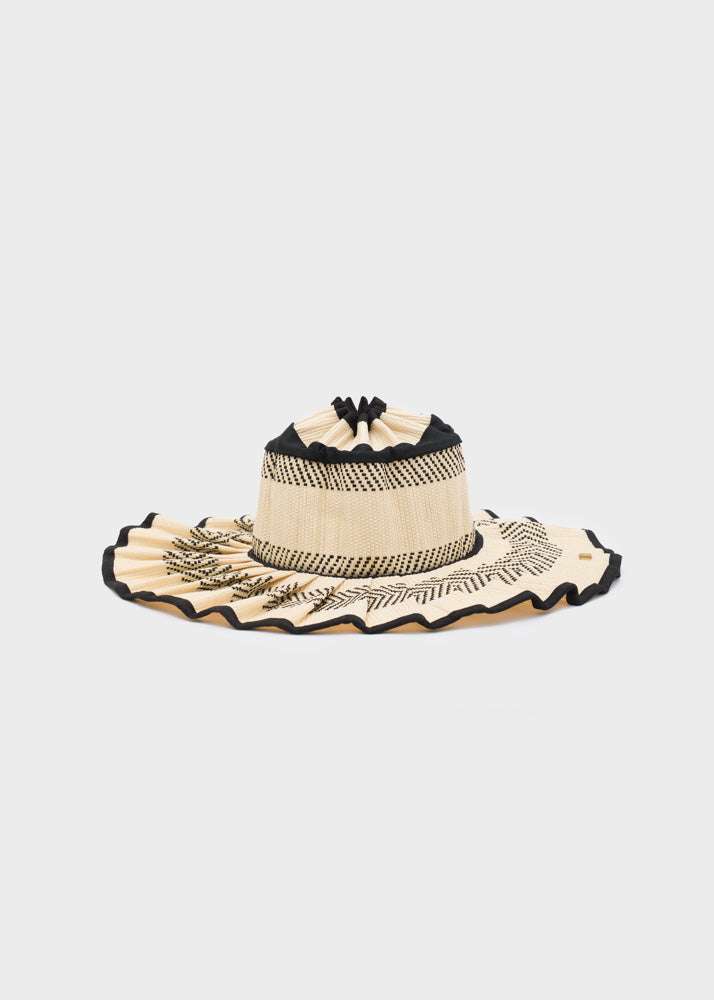CAPPELLO JING PLISSE' + DUSTBAG NERO NALÌ