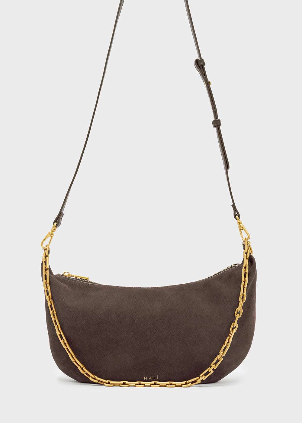 BORSA HAILEY A SPALLA VERO SUEDE MARRONE NALÌ