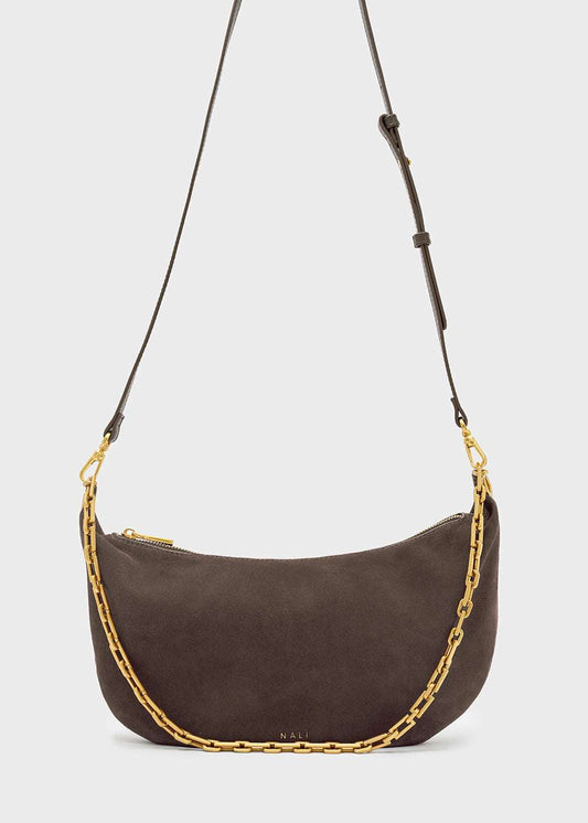 BORSA HAILEY A SPALLA VERO SUEDE MARRONE NALÌ