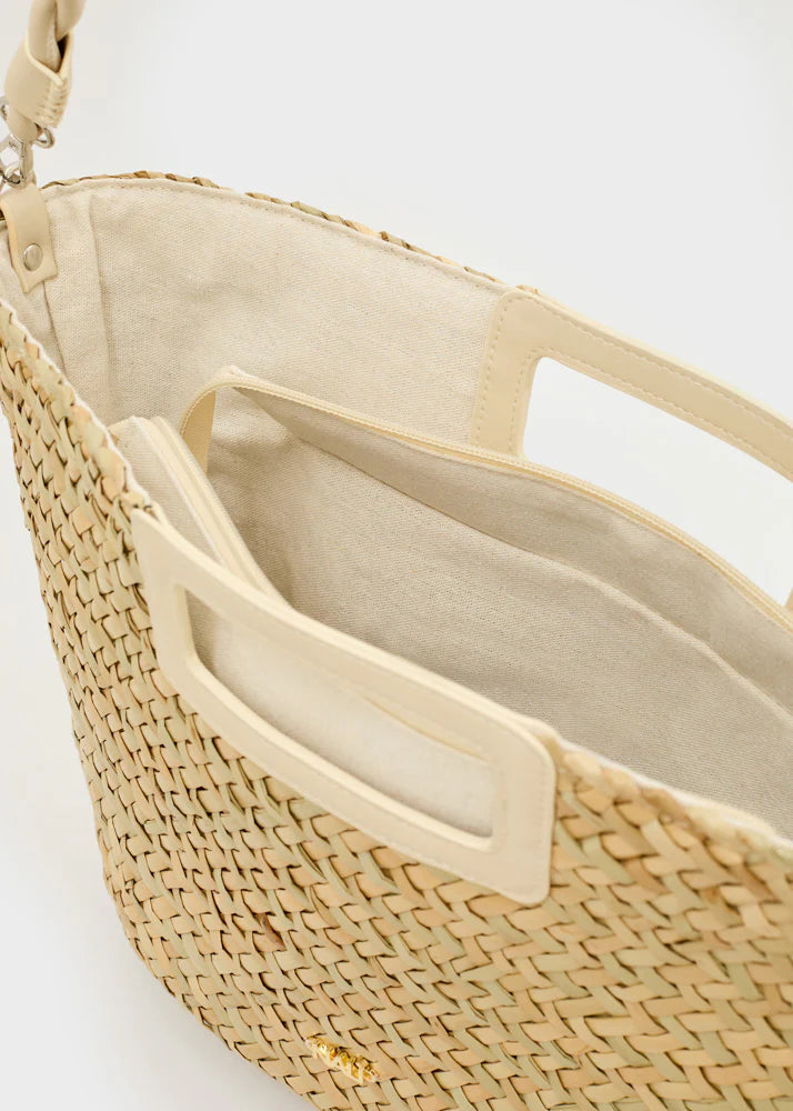 BORSA OLIVIA A MANO+TRACOLLA PAGLIA BIANCO NALÌ
