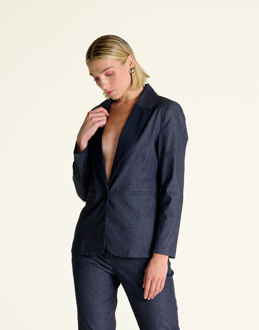 BLAZER CHAMBRAY CROCHÈ