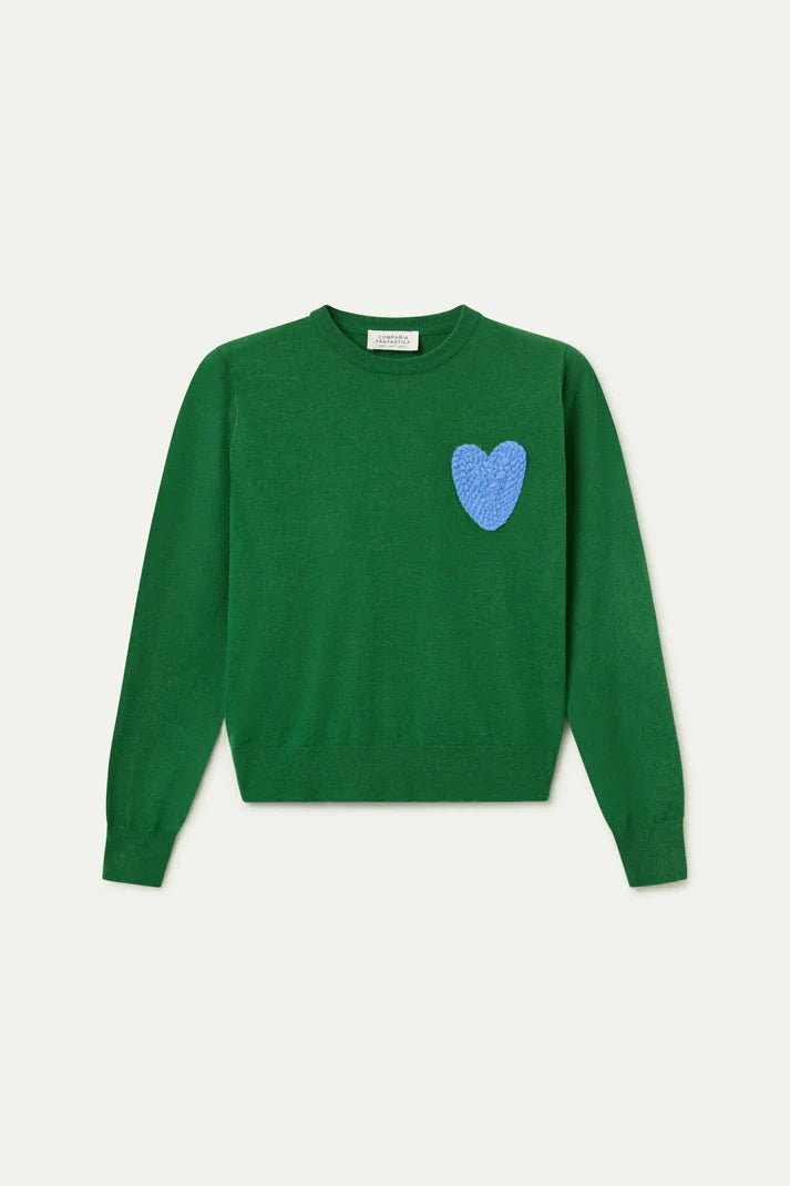 MAGLIA VERDE CUORE AZZURRO COMPANIA FANTASTICA