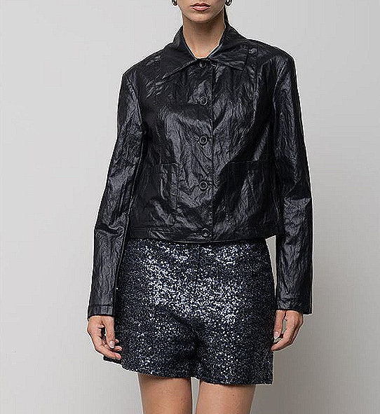 Giacca in Ecopelle "Crinkle" Icona