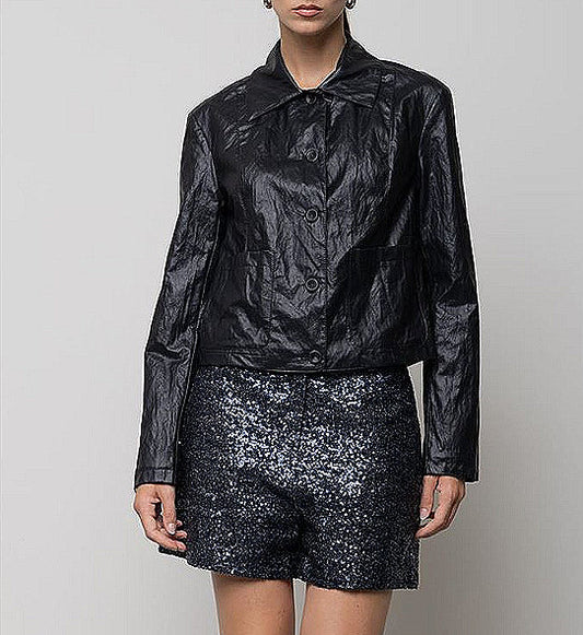 Giacca in Ecopelle "Crinkle" Icona