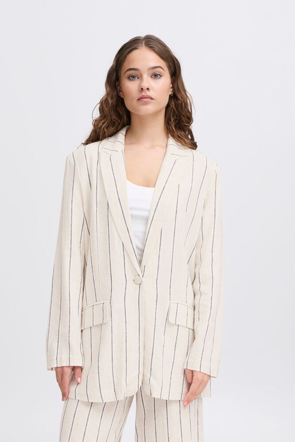 BLAZER MISTO LINO ÉCRU IHLINNO BL ICHI
