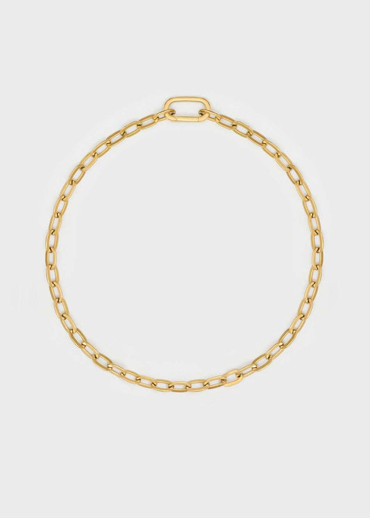 COLLANA MAGLIA OVALE PLA. ORO 18K NALÌ