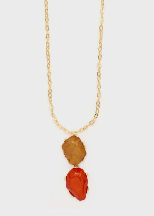 COLLANA MAIA PENDENTI ORO/ARANCIO  NALÍ